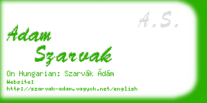 adam szarvak business card
